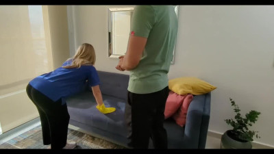 the boss didn’t expect her to bend him over her mop bucket