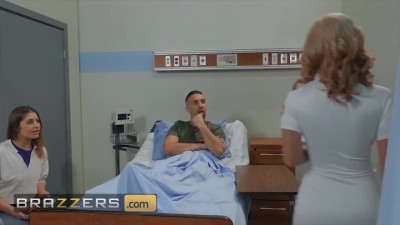 Sexy Buxom Blonde Nurse Savannah Bond Makes Her Patient Forget About His Health Problems & His GF