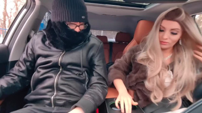 Russian MILF pleases a guy in her car until he cums in her throat