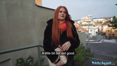 Redhead slut met a random guy who offered her a good sum of money for sex