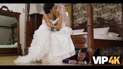 Quick FFM before wedding with a bridesmaid Veronica Leal