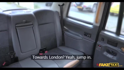 A European woman with big tits gets fucked hard in anal by a taxi driver