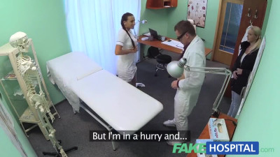 Steamy blonde gets her pussy fucked by a doctor during a job interview