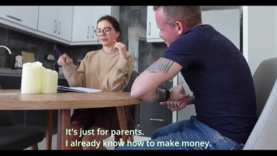 Hardcore kitchen anal with nerdy student - Russian Amateur