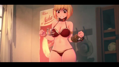Cute Fallout girl shows her underwear to her bestie