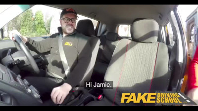Kinky brunette gives head to her driving instructor - Fake Hub