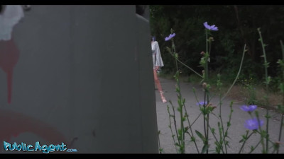 Tinder date turned into hot anal fuck after public blowjob with skinny Russian redhead