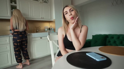 Pleased My Hot Slim Busty Blonde GF & My Sexy Stepmom With My Dick In Crazy 3-some Perversions