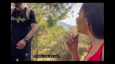 Lustful Latina fucks with her boyfriend in the woods and is not afraid