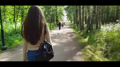 Brunette cutie agrees to fuck with a stanger in the woods on cam