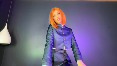 A redhead slut experiences Jujutsu Kaisen for her pussy