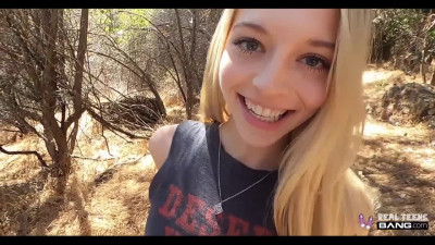 Blonde Lily is up for risky fuck outdoors