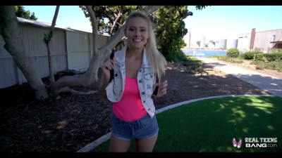 Perv Blonde Addie Andrews loves to flash her tits in public