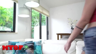 Riley Jean gets her bush fucked and begs for cumshot