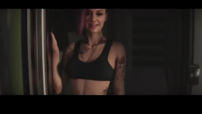 Judy Alvarez from Cyberpunk takes a huge cock and lets the guy creampie her tight pussy