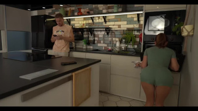 Hot stepmom baked a cake and stepson smeared cream on his cock