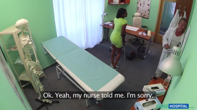 A medical examination goes wrong and ends with heavy orgasm