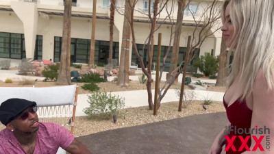 Guy helps a blonde teen get to the hotel, gets rewarded with blowjob and anal