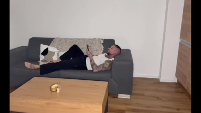 Cheating bf fucks his gf's inked booty Latina sister on a sofa