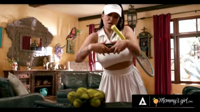 Tennis lesson with stem mom turned into wild lesbian sex. Kimmy Kimm x Romi Rain