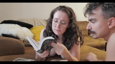 It's impossible for a college slut to study because of a horny BF