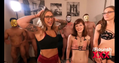 Watch a vigorous group fuck of different chicks and big cock guys