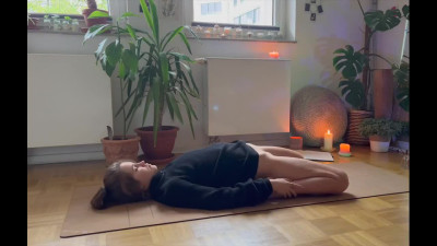 Morning yoga starts and ends with a great portion of heavy orgasm