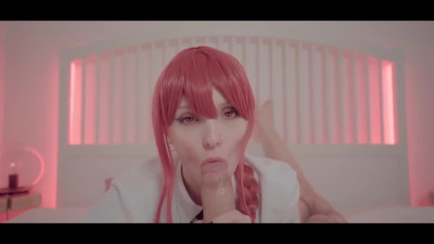 An anime bitch with small tits and ass gets her pussy licked and fucked on the bed