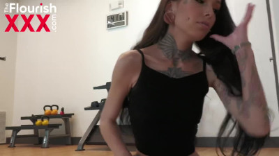 Graceful Slim Inked Dancer Gets a Huge Load In Her Mouth After Wild Workout On Her Instructor's BWC