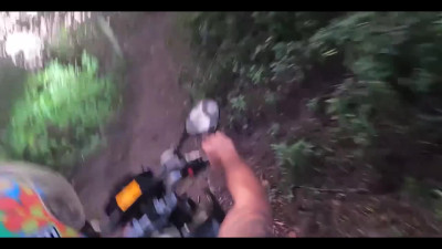 Outdoor quickie in woods with booty MILF