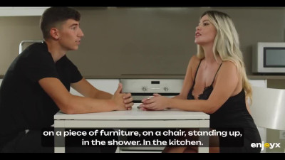 Tanned Milf begs for big D in the kitchen - EnjoyX