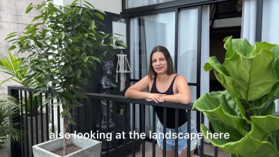 Latina invities married neighbour to her place, sucks off and rides him
