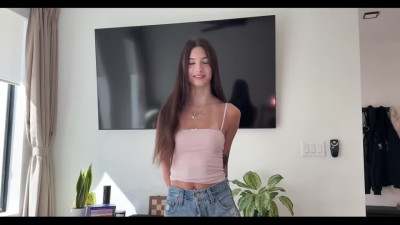 Fucked my slender cute step-sis to let her morrow my car