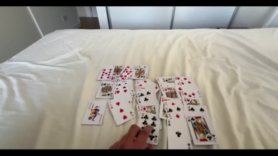 Busty slut obediently fucks with her husband's brother when she loses at cards.
