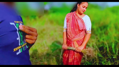Indian farmer girl blows cock and bends over for a fuck in the field