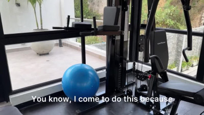 Horny latina girl came back from her gym and wants to fuck with me to blow off steam