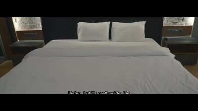 Busty Russian MILF shares the only bed in this room with her lustful stepson.