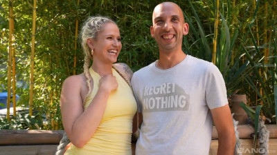 Juicy blonde Mel Malicious eats her boyfriend's cock in the woods
