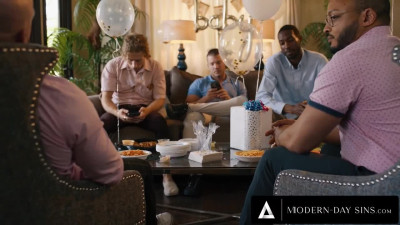Lusty Slim Gal Gets Fucked Hard & DP-ed By Her Husband & Brothers-in-Law In Wild Interracial Gangbang