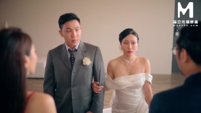 Two Asian slutty babes decide to get their men to fuck them at the same time