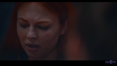 Alien makes a hot babe horny and she masturbates in its lair in this parody