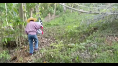 Stepdaughter entertaining stepdad in the woods with her moist puss