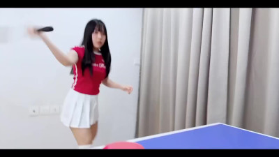 Anal deep fuck for a tiny Japanese babe on a ping pong table