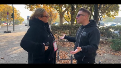Slutty German MILF in fishnet fucks with American tourist