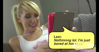 Chill blonde gal Lexi Jaxson gets invited to chill out and gets her ass fucked