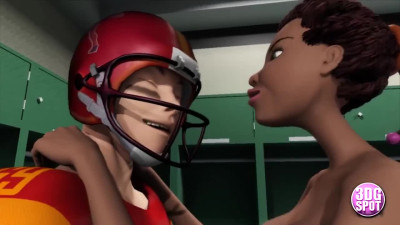 Ridiculously busty 3d chicks given sporty cocks in locker room