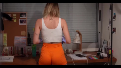 A blonde slut enjoys her juicy vagina being teased hard