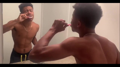 Horny stepmom surprises lonely teen with wild birthday fuck in kitchen