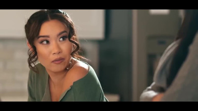 Slutty Asian brunette gets down to business when she sees her step-uncle's thick cock.