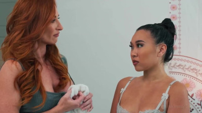 Sophia Locke's Redhead MILF Tease: Lesbian Play